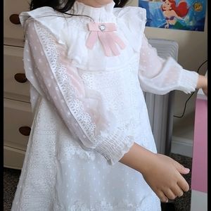 Toddler River Island mini White detailed girl dress 4-5 years from UK